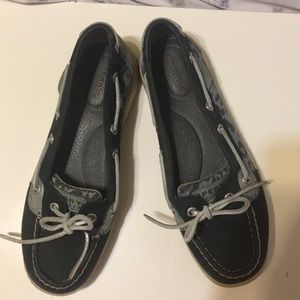Black leopard Sperry Top-Sider